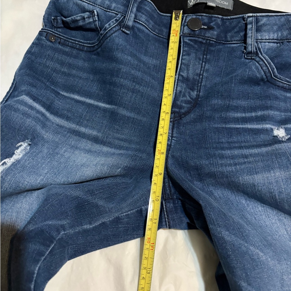 Wit & Wisdom AB Solution Split Hen Kick Flare Distressed Jeans - Picture 11 of 16